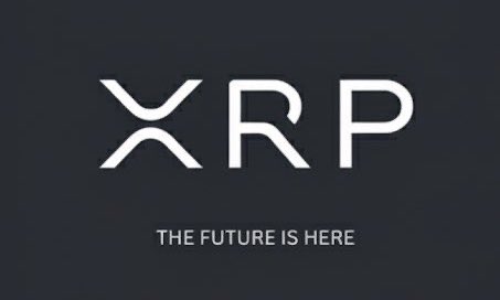 A dark graphic displays the bold white "XRP" logo with the tagline "THE FUTURE IS HERE" beneath it, visually reinforcing the post's claim that XRP's $589 price target is a predetermined, imminent reality.