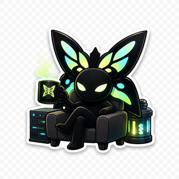 The image features an animated cartoon of a black butterfly sitting comfortably inside an office chair against a white background. Surrounding the butterfly are various objects such as a computer mouse, keyboard, mug with a teal handle, and a small lamp. The office setting also includes additional elements like a desk with a monitor and other computer peripherals. The image is part of a larger post that talks about a @quipnetwork project related to quantum security, emphasizing the importance of considering both entry points and global computing layers for comprehensive protection.