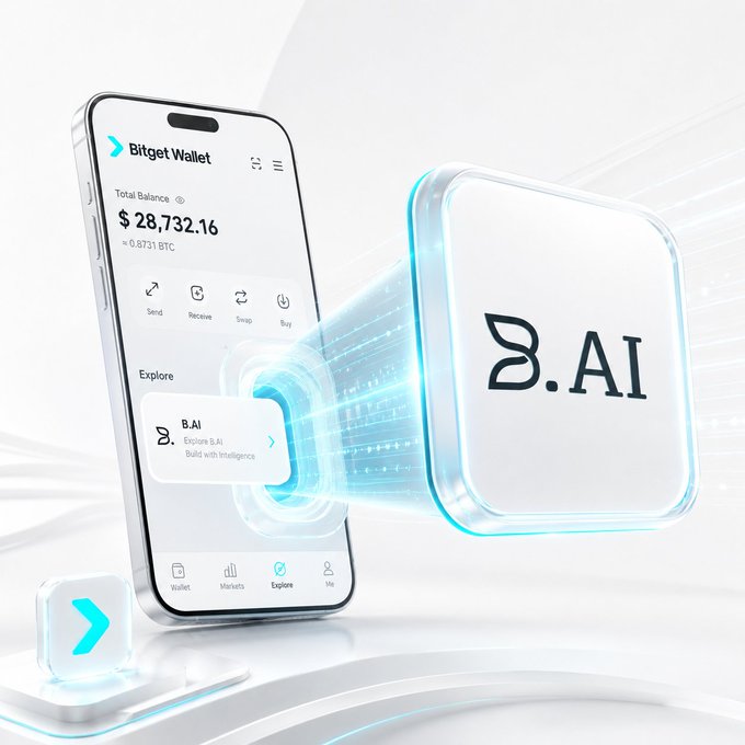 The image features two cell phones placed next to each other with the screens facing upwards. The phone on the left displays an app called "Bitget Wallet" that allows users to send money through Bitcoin, while the phone on the right shows a square-shaped icon of the Bitcoin symbol. This suggests that the image is related to a post about Bitget Wallet and its integration with Bitcoin technology.