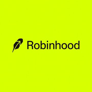 The Robinhood logo displayed in black on a bright lime green background.