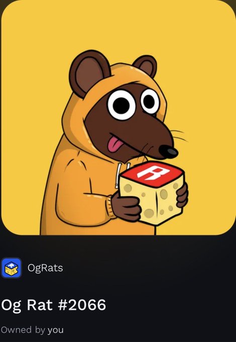 The image features a cartoon mouse dressed in an orange hoodie, holding a block of cheese with its paws. The mouse appears to be wearing a yellow shirt as well. The background of the image is yellow, which complements the mouse's outfit. There are no other objects or text present in the image.