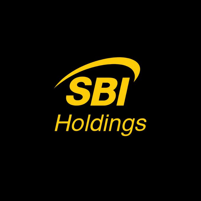 The image shows the yellow "SBI Holdings" logo on a black background. It illustrates the Japanese financial group referenced in the post, which is expanding its digital asset footprint through acquisitions like Singapore-based Coinhako and partnerships such as the tokenization deal with Ondo Finance.