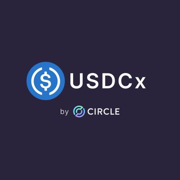 A dark navy graphic displays the USDCx logo (a blue circular emblem with a dollar sign and signal waves) alongside the Circle branding, promoting Circle's stablecoin on Cardano. The image visually reinforces the post's claim about USDCx achieving rapid growth and 68% stablecoin market dominance since its recent launch.