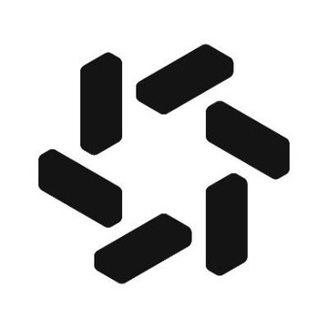 A black hexagonal logo composed of six angled bars forming a stylized 'B' shape on a white background.