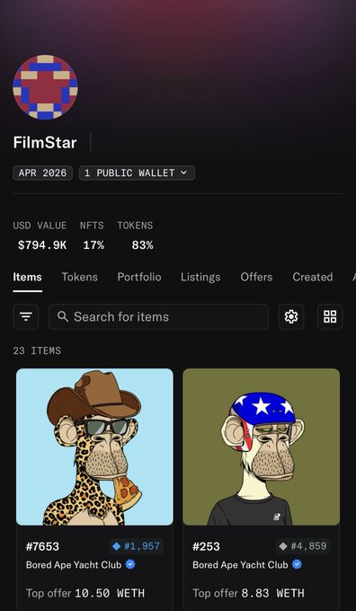 The image shows a cell phone screen displaying two cartoon characters from the "Filmstar" game series. The character on the left has a cowboy hat and sunglasses, while the one on the right wears an American flag hat with a baseball cap. Both characters are wearing hats that match their respective game characters' styles. The background of the image is black, which contrasts with the colorful characters and makes them stand out.
