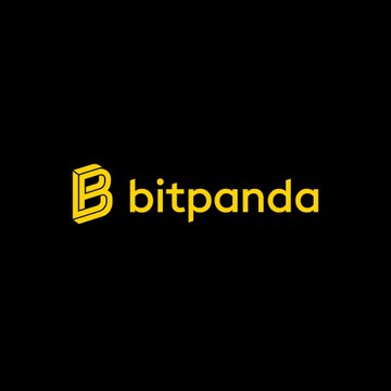 The image shows the Bitpanda logo—a stylized yellow "B" alongside the word "bitpanda" in lowercase—displayed on a black background. This branding relates directly to the news that Austria's financial regulator fined Bitpanda €70,000, marking the first legally binding MiCA penalty in the country for late white paper filing and inadequate marketing disclosures.