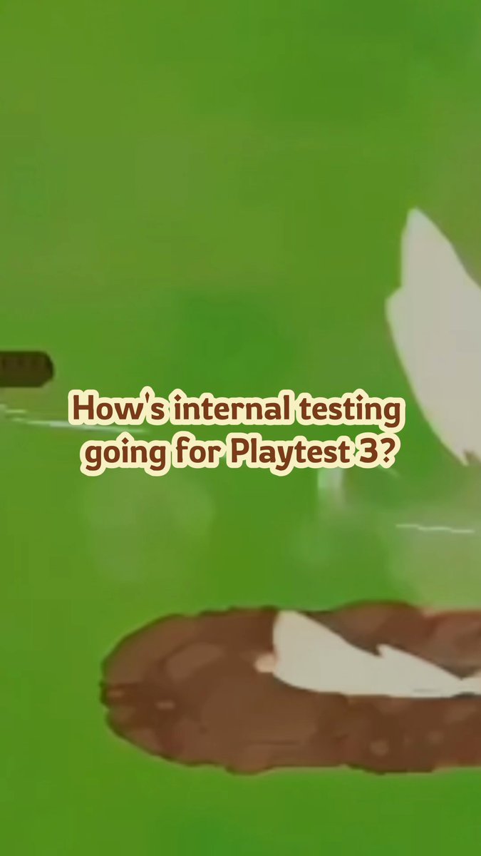 The image features a green background with white text that reads "How's internal testing going for Playtesst 3?". The text is written in a playful font style, which adds a fun element to the otherwise serious topic of game development.