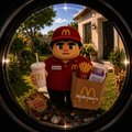 Pixel-art style avatar of a McDonald's-themed character wearing a red cap with the golden arches 'M' logo, holding a McDonald's Happy Meal box.
