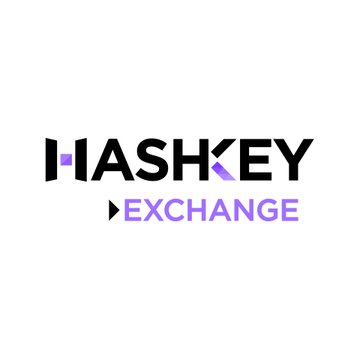 The image displays the HashKey Exchange logo, featuring bold black "HASHKEY" text with purple accents inside the letters "H" and "K," above the purple word "EXCHANGE." This branding corresponds to the news that HashKey Exchange has secured approval from JPMorgan to open a client money account, integrating the major bank into its settlement network.