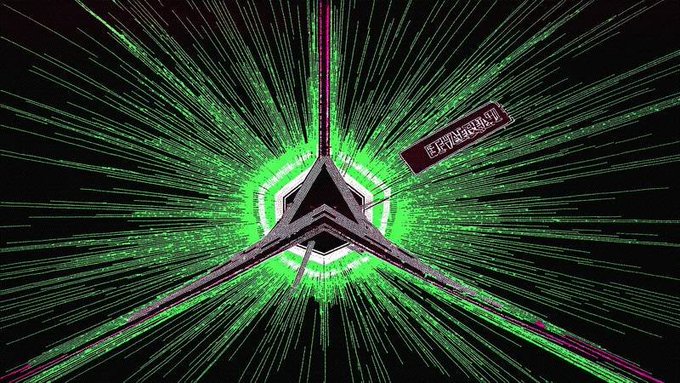 A stylized green-and-magenta Ethereum logo radiates bright streaks across a black background. The image visually reinforces the post’s point: high Pendle trading volume without a rise in locked value, suggesting active Ethereum flow rather than long-term capital parked in the protocol.