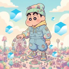 The image features a cartoon character, possibly a boy or a girl, standing in front of an amusement park with various rides and attractions. The character appears to be wearing a hat and holding onto a toy, which could be a teddy bear or another stuffed animal. The background is filled with colorful balloons floating around the amusement park, adding to the festive atmosphere. The image also includes text that reads "TermMax", possibly referring to an event or a specific term related to the amusement park.