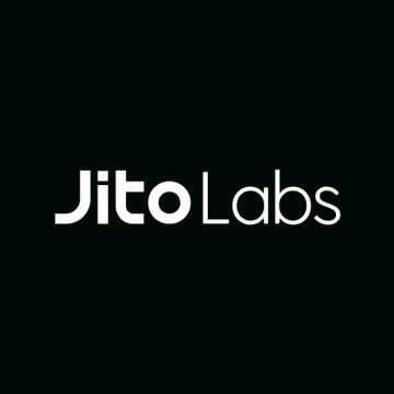 The image displays the white "Jito Labs" logo centered on a black background, visually branding the post about Jito Labs' CEO highlighting Solana's rapid development pace in alignment with Jito's new JTX launch.