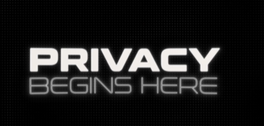 A black screen displays the white text 'PRIVACY' above 'BEGINS HERE'.