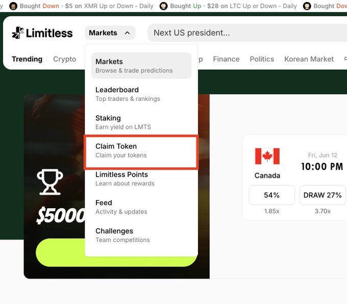 The image shows a screenshot of an online trading platform that displays information about claiming a reward or prize for participating in the trading activity. The focus of this screen is placed near the left side of the image, with a prominent "Claim your reward" button highlighted at the top. A banner below the screen features information about how to claim a prize and lists various achievements one can obtain through the platform, such as ranking high on the leaderboard or being recognized for their skills in trading.