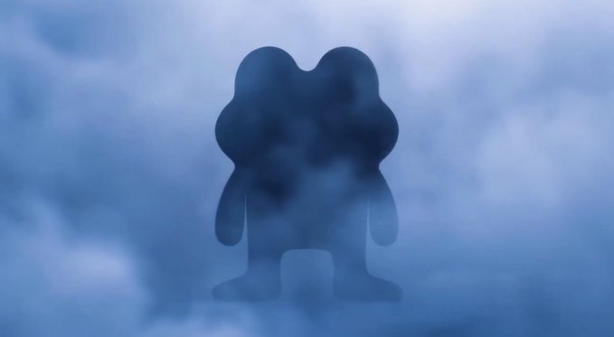 A silhouette of a cartoonish figure stands shrouded in dense blue-gray fog, evoking a sense of mystery and emergence from obscurity. The image visually echoes the post's speculation about SUI potentially becoming the first breakout performer of a new "blast era" in crypto—suggesting something powerful emerging through the haze, much like a runner surfacing from the unknown.