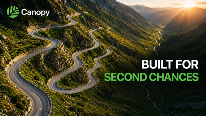 Image shows a winding mountain road with the sun shining, representing how they are "Built for second chances.". The road most likely did not get it right the first time, but continue to evolve going forward, much like a road must curve and adapt based on the layout of terrain.