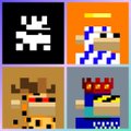 The image features four different cartoon animal characters with distinct appearances and colors, each occupying a separate square within a grid of four squares. The animals include a giraffe, a lion, an elephant, and a horse. Each character has its own unique style and color scheme, making them easily distinguishable from one another. The post discussing Bitcoin NFTs seems to be unrelated to the image or the characters depicted in it.