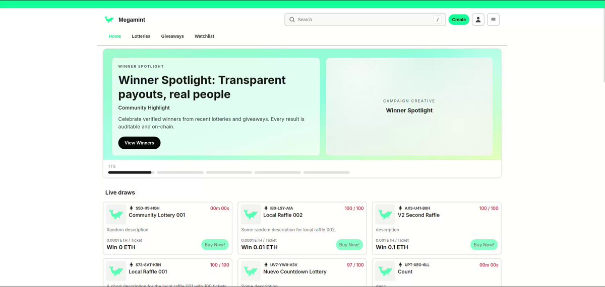 The image features a web page that displays the details of an upcoming event, possibly a podcast or live podcast show. The main feature is a banner at the top corner indicating it's a sneak peek into something new happening next week. A summary of the "Winner Spotlight" section can be seen below the banner, providing more information about the event. 

The background has a green and white color scheme that complements the text on the page. The overall layout and design suggest that this is an announcement related to the winner of an ongoing podcast or live show.