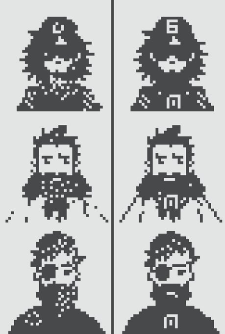Six pixelated character portraits are displayed in a 2x3 grid, with each row showing two variations of a customized "Normie" character from a collection or game. The accompanying post details the specific token IDs (#6666, #3672, #5683), their levels, and action points, indicating these are NFT-style digital collectibles where 15 Normies were burned to create three customized versions.