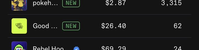 A trading interface showing usernames like 'pokeh' and 'Good' with 'NEW' badges, prices such as '$2.87' and '$26.40', and trade volumes.