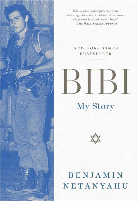 The image shows the book cover of "BIBI: My Story" by Benjamin Netanyahu, a New York Times Bestseller featuring a blue-tinted photo of a young Netanyahu in military gear. This appears unrelated to the accompanying post about reading recommendations and Zcash cryptocurrency, as it's a political autobiography rather than a book on technology or cryptocurrency.