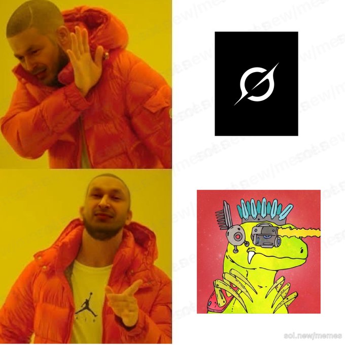 Drake meme featuring him rejecting "Grok" (top) and approving a colorful cartoon dinosaur illustration (bottom) with the caption "Gray > Grok," highlighting that the artist's work is far superior to Grok's AI-generated output.