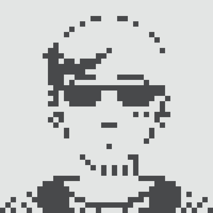 This pixelated portrait shows a "Normie" NFT character with sunglasses. The post highlights this specific NFT's low pixel count of 280, suggesting its value is tied to its rarity.