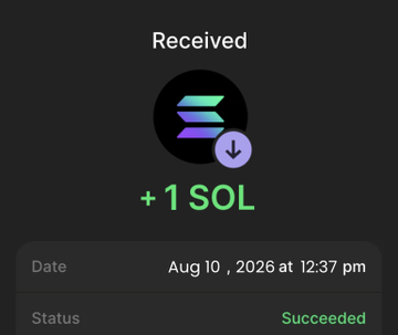 The image shows a successful crypto wallet transaction receipt for "+1 SOL" received on Aug 10, 2026 at 12:37 pm, which appears to illustrate a participant fulfilling the minimum 0.3 SOL purchase requirement (or a larger contribution) for the $CASHBULL presale mentioned in the post.