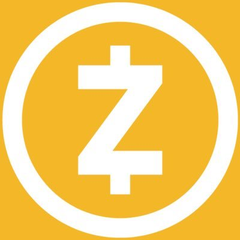 The Zcash logo featuring a stylized white 'Z' symbol inside a white circle on an orange background.