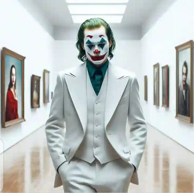 The image features a figure in a Joker-style clown mask and white suit walking through a stark white gallery hallway lined with portraits, evoking themes of chaos and disruption. It contrasts with the post's message about Cross-chain (CT) solutions like Allbridge simplifying multi-chain transactions, suggesting that while the crypto landscape can feel like a disorienting maze, Allbridge offers a clean, streamlined alternative to the chaotic bridge-and-wrap process.