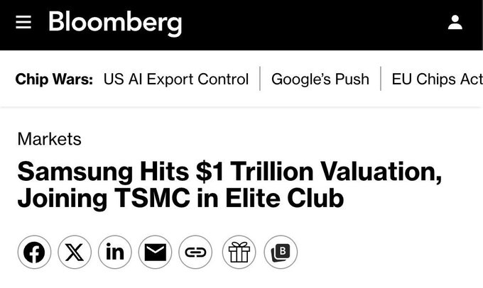 The image features a screen with a text that reads, "Boomberg.com", which is likely providing the details of an article or discussion related to markets, such as a new technology like US-AI's role in the market. The main focus on this image is related to the post, and it suggests the reader should pay attention to the content shown.
