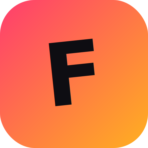 A black "F" displayed on a gradient pink-orange app icon, with the text "FOMODEGEN" referenced in the post suggesting this icon represents the FOMO DeGen trading platform mentioned in the comparison of launchpad fees.