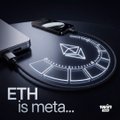 A sleek graphic featuring the Ethereum logo on a circular gauge-like design with the bold text "ETH is meta..." displayed at the bottom, visually reinforcing the post's argument about Ethereum's lasting significance in the crypto space compared to competitors like Solana.