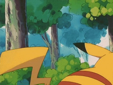 The image features a cartoon Pokemon character, likely Pikachu, with its tail sticking out of the screen as if ready to jump into action or explore the scene around it. The background includes trees and bushes, creating an immersive forest setting for the Pokemon's adventure. In the bottom right corner of the image, there is text that reads "ok who asked for another rabbit hole @TiltRips lets you rip actual packs on site - no marketplace fees tcg people are gonna lose their minds over this". This suggests that the image might be related to a post about Pokemon or a similar video game, with Pikachu as the main subject and the forest setting as an essential part of the gameplay experience.