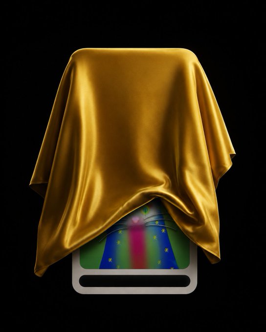 A golden cloth reveals a peek at 5,555 colorful “Bitcoin Cats” on Robinhood, symbolizing their mysterious pre-reveal launch. ₿