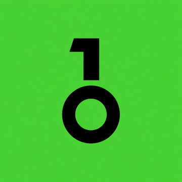 A simple black icon resembling a tie on a bright green background.