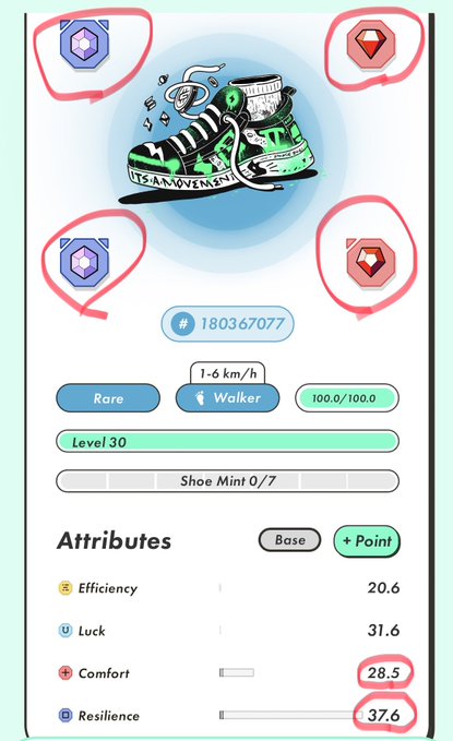 The image features a foot-in-the-door game called Runners, which is displayed on a cell phone screen with various icons surrounding its edges. The main object of interest appears to be an advertisement or game item for shoes that may be related to a shoe-based platform. The game is set in a blue color scheme and features two high heels as the central theme within its design.