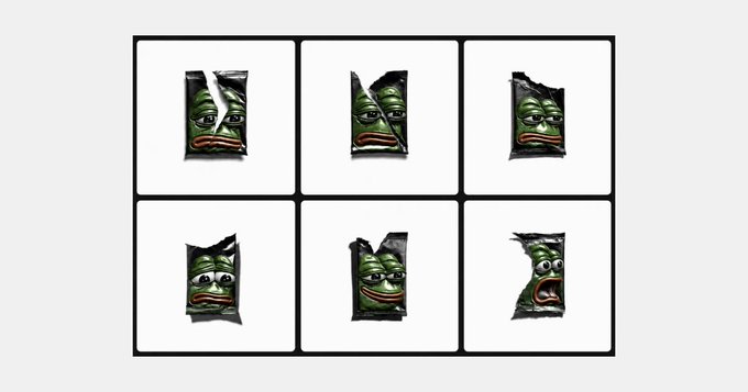 A grid of six panels showing what appears to be a green-faced character or mask image repeated with slight variations on a white background.
