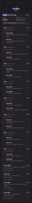 DraftKings sportsbook app screenshot showing 20 best bets for the 25-26 NHL Parlay with combined odds, including selections across games like Dallas vs Tampa, Boston vs Toronto, and Pittsburgh vs NY Islanders.
