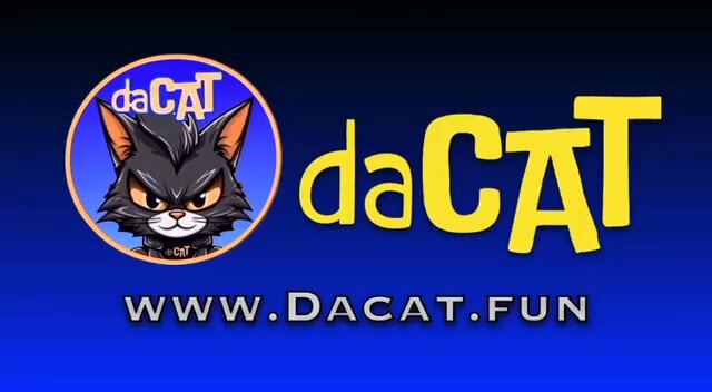 The image features a logo for a website called "daCAT" with a cartoon cat design, accompanied by the text "daCAT" written below it. The background of the image is blue, which matches the color scheme of the logo. There are also some words in the image that seem to be related to the website or its purpose. However, without more context, it's difficult to determine if these words are part of the website name or just additional information about the site.