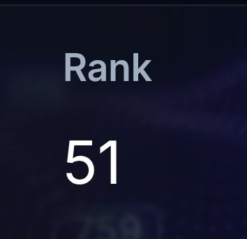 A dark screen displaying 'Rank 51' in white text, likely from a video game ranking interface.