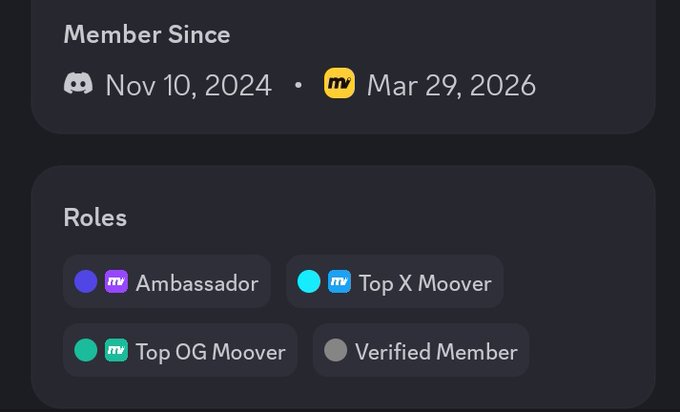 The image shows a computer screen displaying a list of roles for a project, including an Ambassador role, Top OGC Moover, and Verified Member status. The text "Member Since" is also present on the screen.