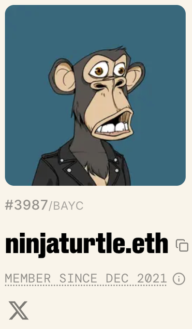 The image features an advertisement for a meme or cartoon character named Ninja Turtle. The text on the image reads "Launching a member since" followed by the year "dec 2021". This suggests that the meme has been created recently, possibly as part of a new feature on the Bored Ape website. The post also mentions that there is an "X" in the bottom left corner and a "Member since" in the top right corner, indicating that this content was shared by someone who is a member of the site or creator of the meme.