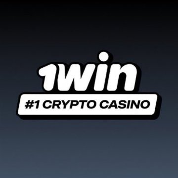 The image shows a "1win" logo with the text "#1 CRYPTO CASINO" displayed prominently on a dark background. It serves as the visual branding for the @1winPro giveaway mentioned in the post, which asks participants to set the logo as their profile picture.