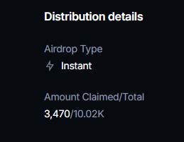 A distribution details screen showing an Instant Airdrop Type with 3,470 out of 10.02K tokens claimed, related to the @ionet Community Season rewards distribution mentioned in the post.