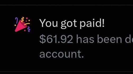 A notification from Cash App showing a payment received: "You got paid! $61.92 has been deposited into your account," accompanying the post where the user announces they received $62 from Elon Musk and plan to give it away to someone in need.