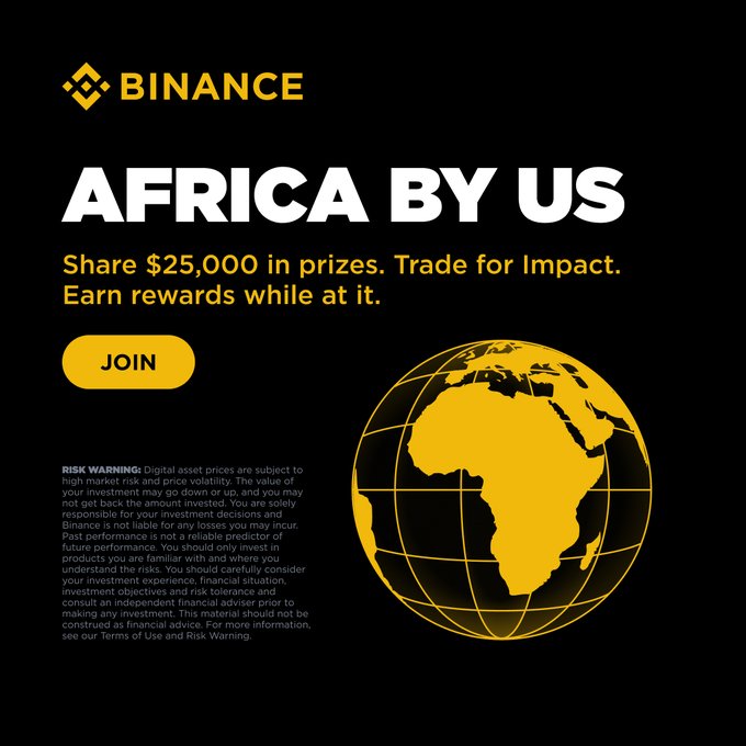 The image features a world map with Africa printed on the bottom right side, along with an advertisement for Bitcoin Cash. The title reads "Africa by us" and encourages users to join in order to take advantage of rewards. The text at the top promotes trading for $25,000, while the bottom part explains what Bitcoin Cash is and how it can help users make more money through trade.