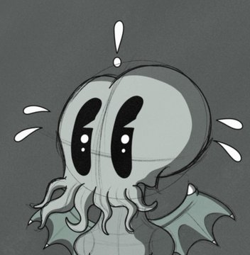 A cartoon squid character with wide, worried eyes and tear-like droplets around its head, appearing shocked or anxious, complements the post celebrating two INX 1-of-1 NFT purchases by SchneckyIRL, emphasizing the exciting and somewhat surprising nature of the acquisitions.