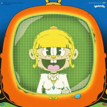 The image features a cartoon-style character with yellow hair displayed on an orange TV-shaped frame with a green grid screen, likely the NFT artwork referenced in the post. The accompanying text defends NFTs by highlighting this 2026 sale by @wacky_ville as proof that the market remains active despite claims of its demise.
