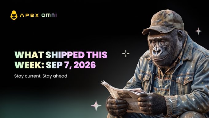A promotional banner from APEX OMNI titled "WHAT SHIPPED THIS WEEK: SEP 7, 2026" featuring a gorilla in a denim jacket reading a newspaper.